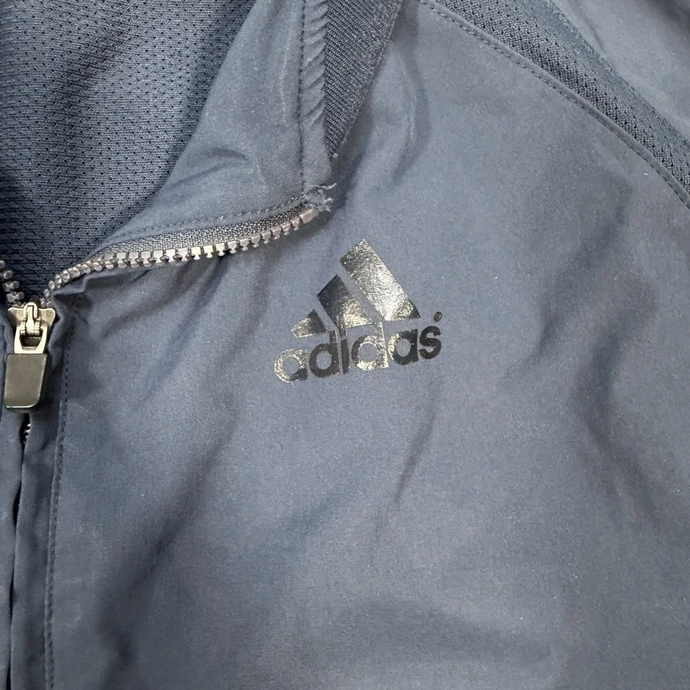 Adidas Mens Large Blue 1/4 Zip Short Sleeve Pullover Golf Athletic Shirt L